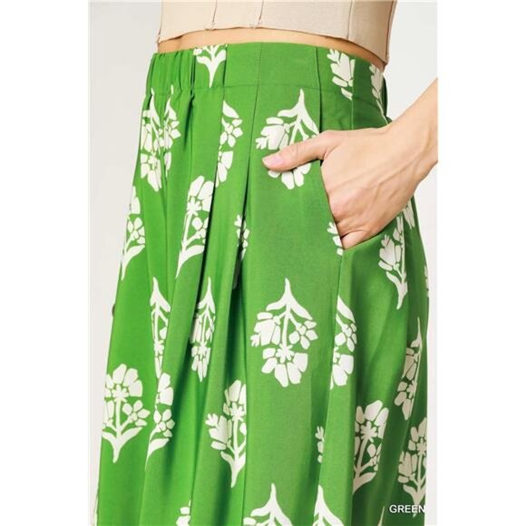 Umgee Floral Pleated‎ Wide-Leg Pants - Picture 4 of 5